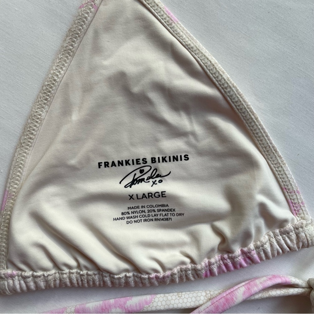 NWT Frankies Bikinis X Pamela Anderson Zeus Bikini Top Lace On The Beach X Large - Picture 6 of 6